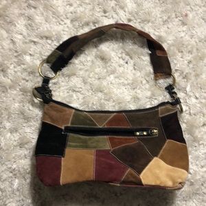 Genuine leather patchwork bag
